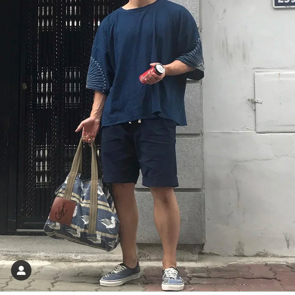 20SS KAPITAL Hirata Hiroshi Cotton Tops Embroidery Pattern Men's and Women's Same Style T-shirt Short Sleeve