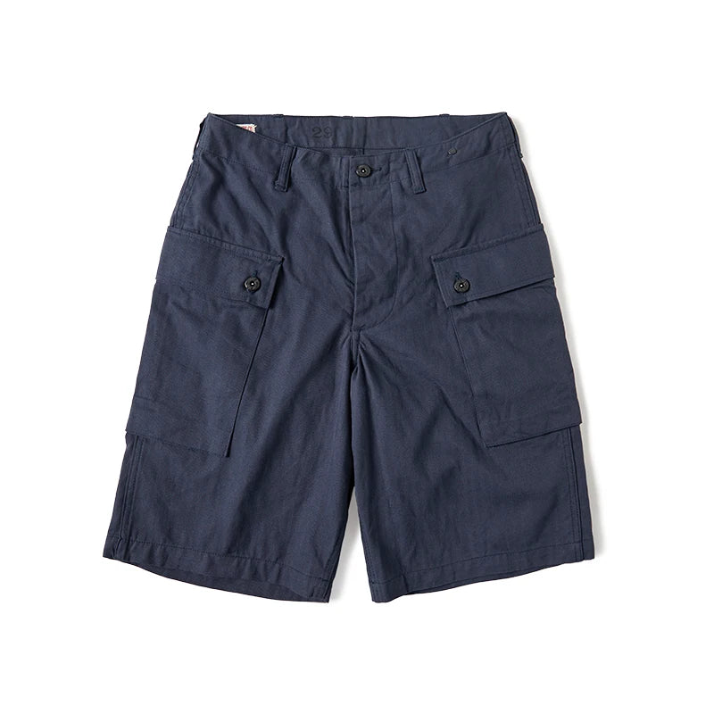 New Herringbone Twill Shorts with Multiple Pockets Men's Army Green Shorts