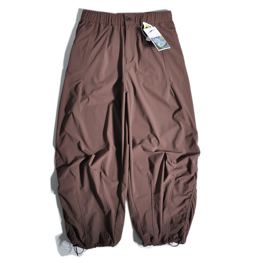 Japanese Outdoor Quick Drying Wide Leg Pants with Loose Straight Leg and Hanging Silhouette Leg Binding Pants