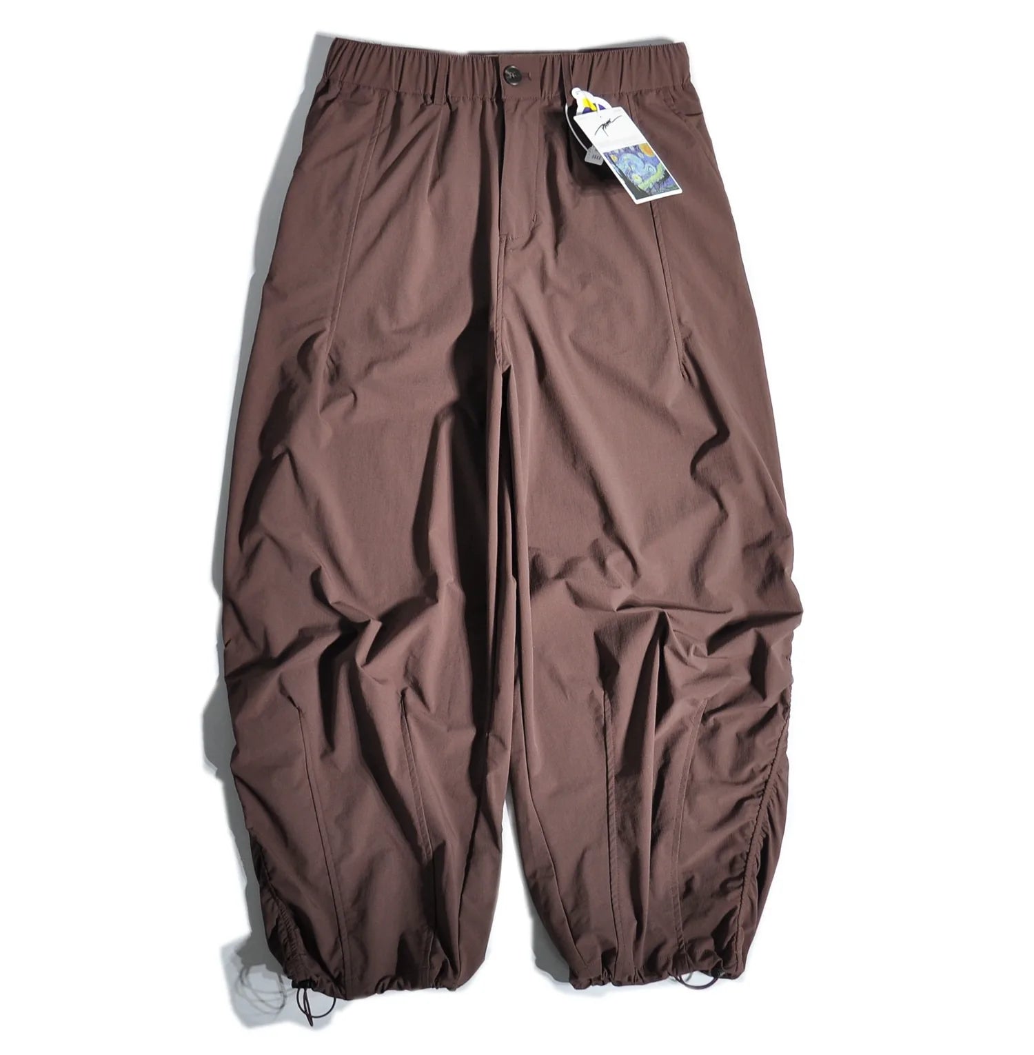 Japanese Outdoor Quick Drying Wide Leg Pants with Loose Straight Leg and Hanging Silhouette Leg Binding Pants