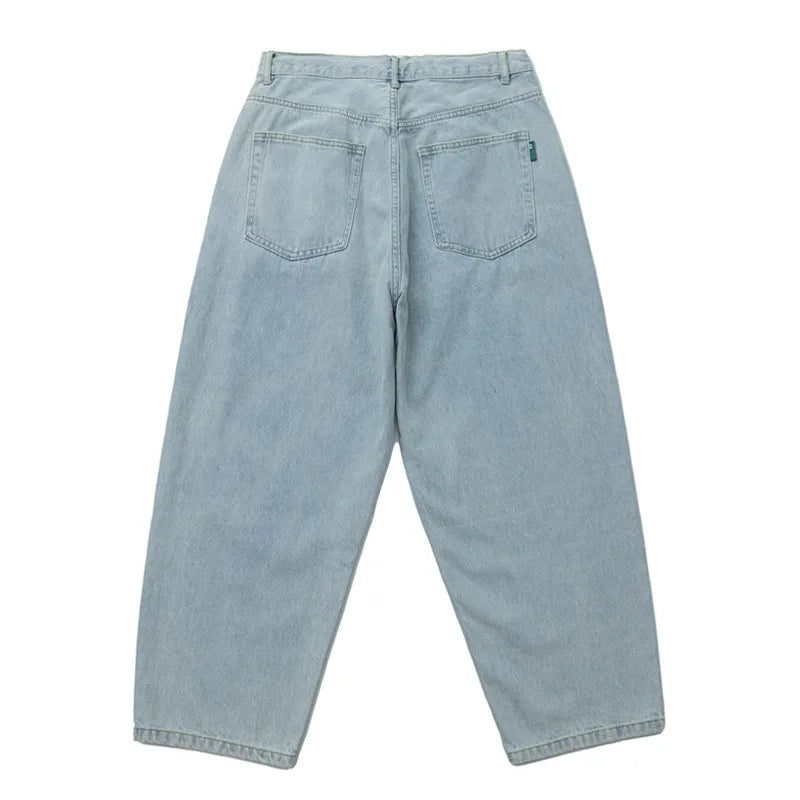 Japanese Retro Washed Distressed Tapered Jeans Men's and Women's Loose Harem Pants Lantern Flared Pants