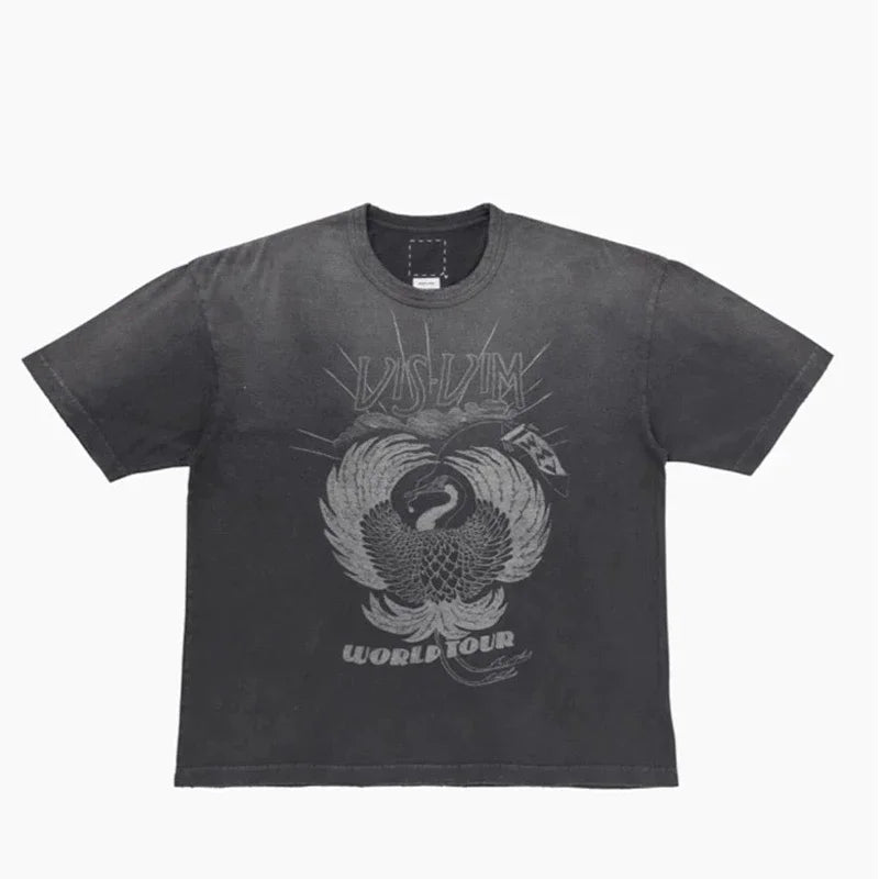 23AW New Arrival Old Wax Dyed Crane Short Sleeves Tops Summer T-Shirts for Men and Women