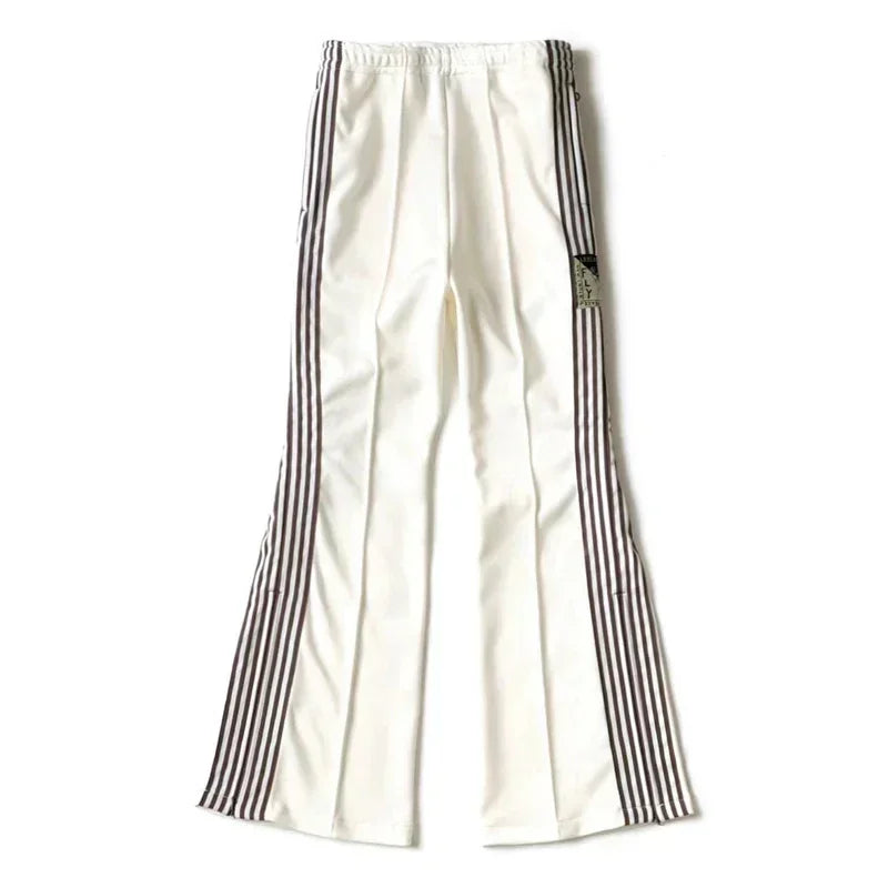 22aw Kapital Hirata Kazuhiro Japan Style Tricolor Polyester Side Zipper Vertical Stripe Elastic Popular Loose Pants for Men