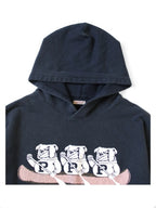 25AW KAPITAL Hirata Kazuhiro Japanese Casual Cotton Fun Print Loose Hoodie for Men Navy Pullover
