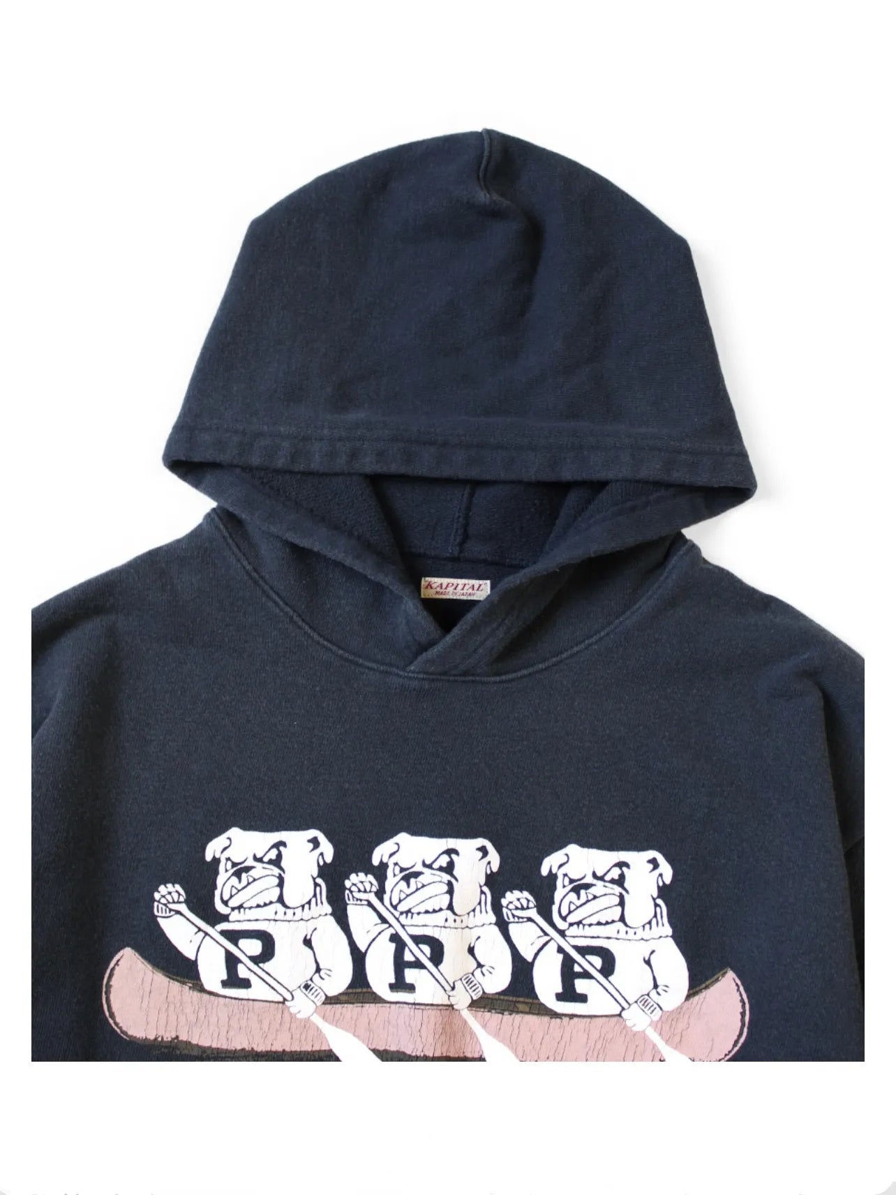 25AW KAPITAL Hirata Kazuhiro Japanese Casual Cotton Fun Print Loose Hoodie for Men Navy Pullover