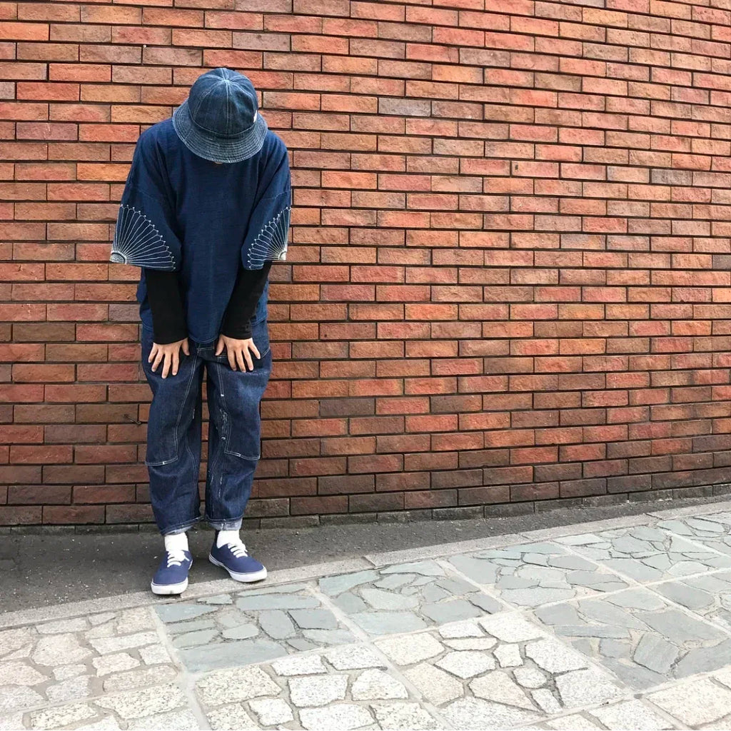 20SS KAPITAL Hirata Hiroshi Cotton Tops Embroidery Pattern Men's and Women's Same Style T-shirt Short Sleeve