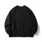 CMF Outdoor Splicing Nylon Pocket Long Sleeve T-shirt Loose Cotton Base Shirt for Men and Women Sweatshirts