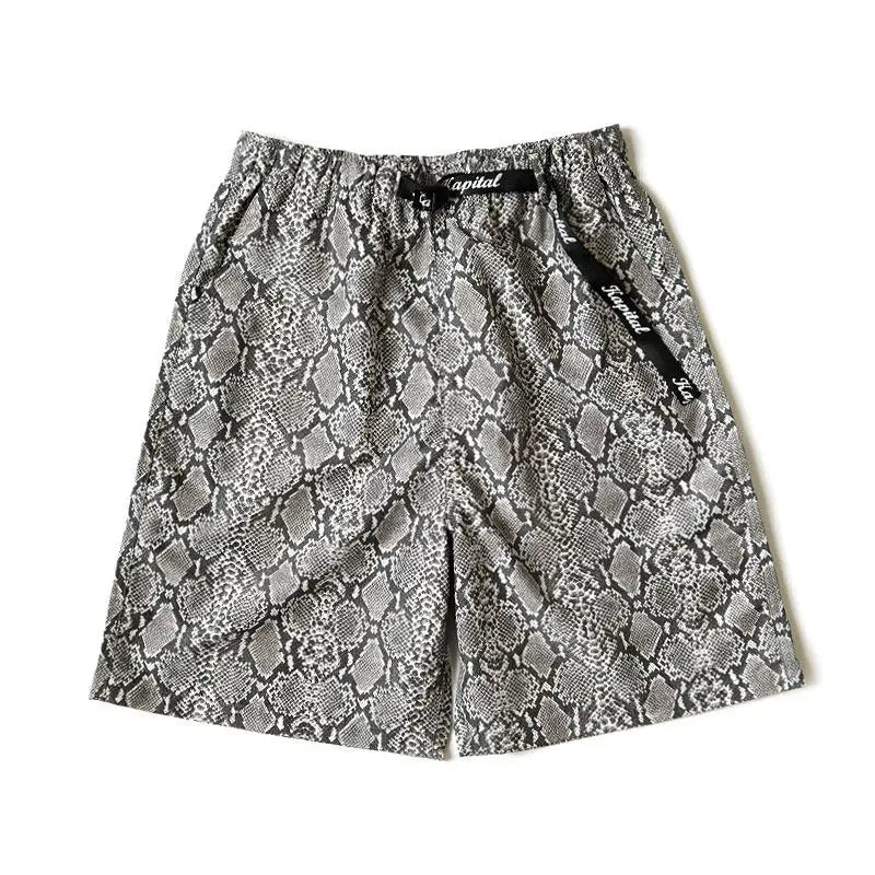 22SS KAPITAL Hirata and Hongri Style Snake Print Breathable Men's and Women's Loose Casual Shorts