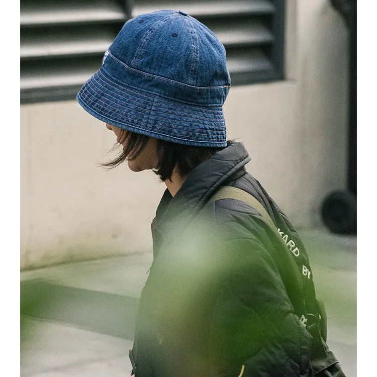 Japanese Kapital Vintage Men's and Women's Washed Cowboy Fisherman's Hat Dome Outdoor Basin Caps Sunshade