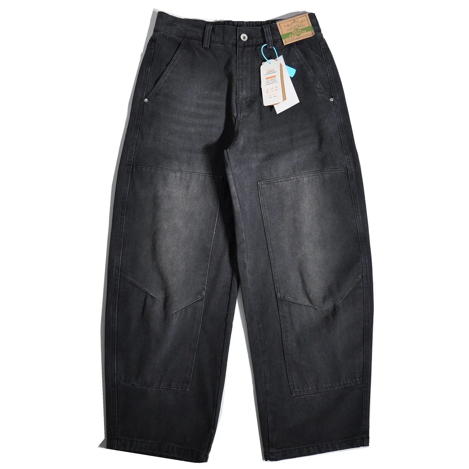 Logging Amekaji Wide Leg Workwear Jeans American Style Loose Straight Leg Casual Pants for Men