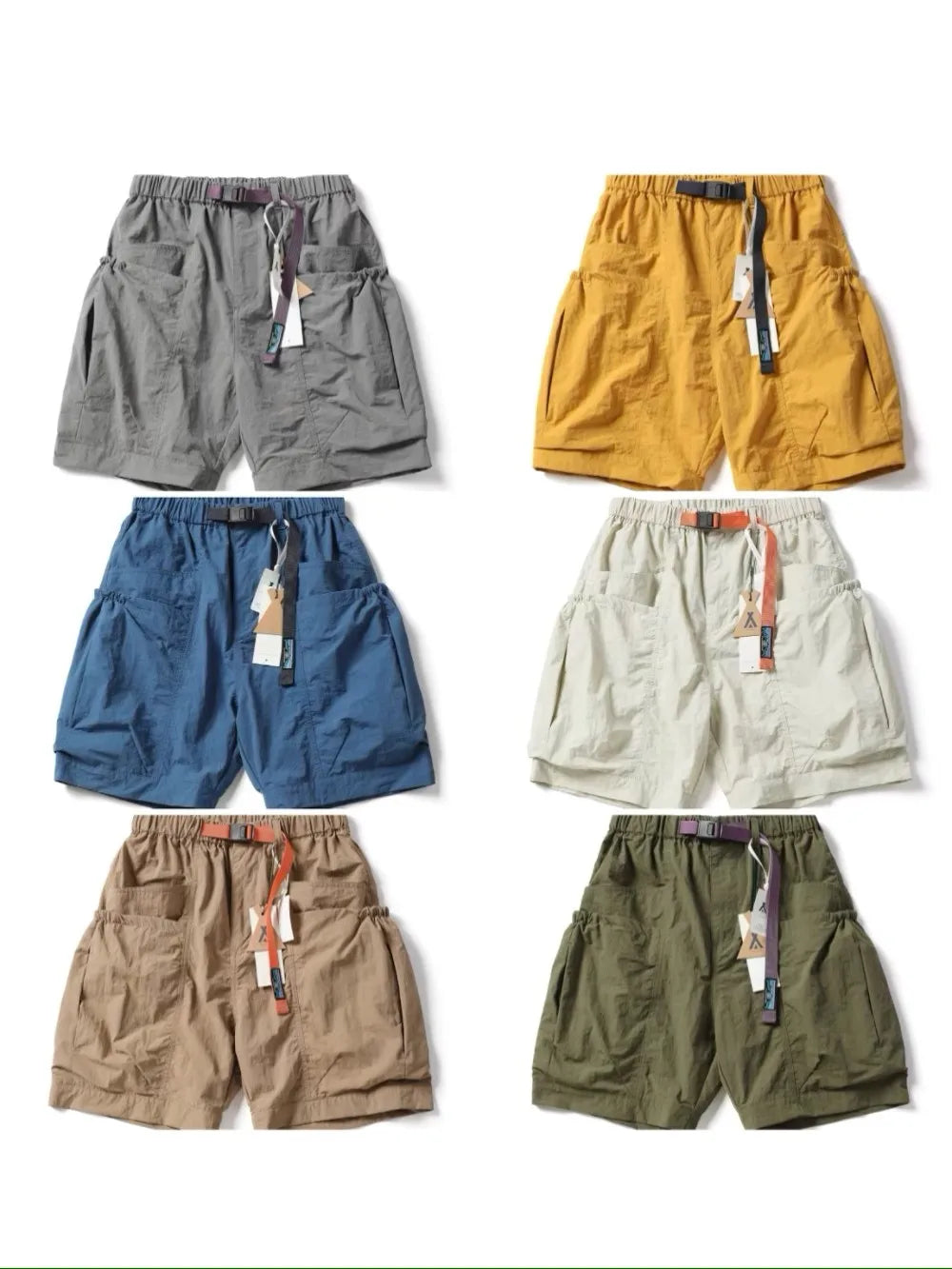 KAPITAL VINTAGE Japanese Retro Large Pocket Bag Short Multi Pocket Men's and Women's Loose Straight Tube Shorts