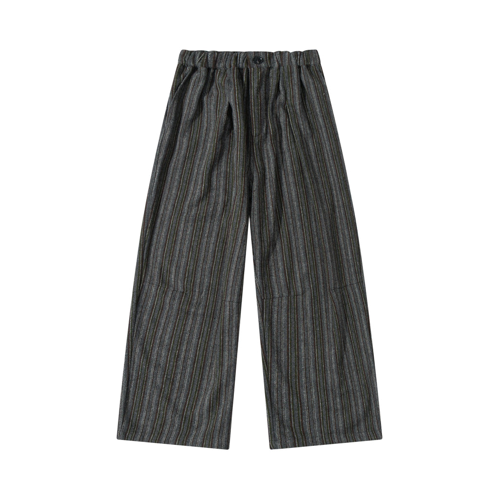 Japanese Retro Style Striped Wide Leg Pants Men's Loose Casual Autumn and Winter Straight Leg Pants