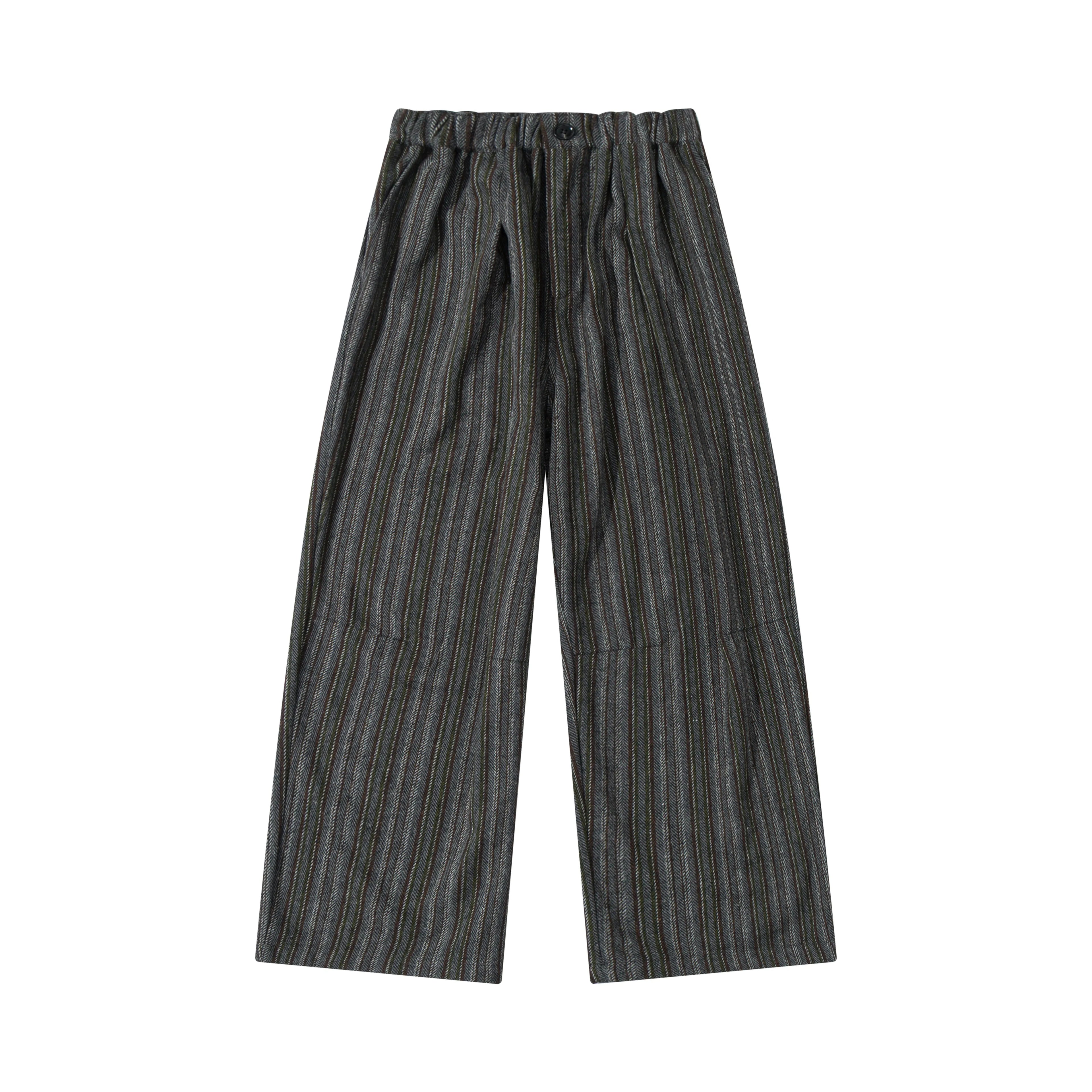 Japanese Retro Style Striped Wide Leg Pants Men's Loose Casual Autumn and Winter Straight Leg Pants
