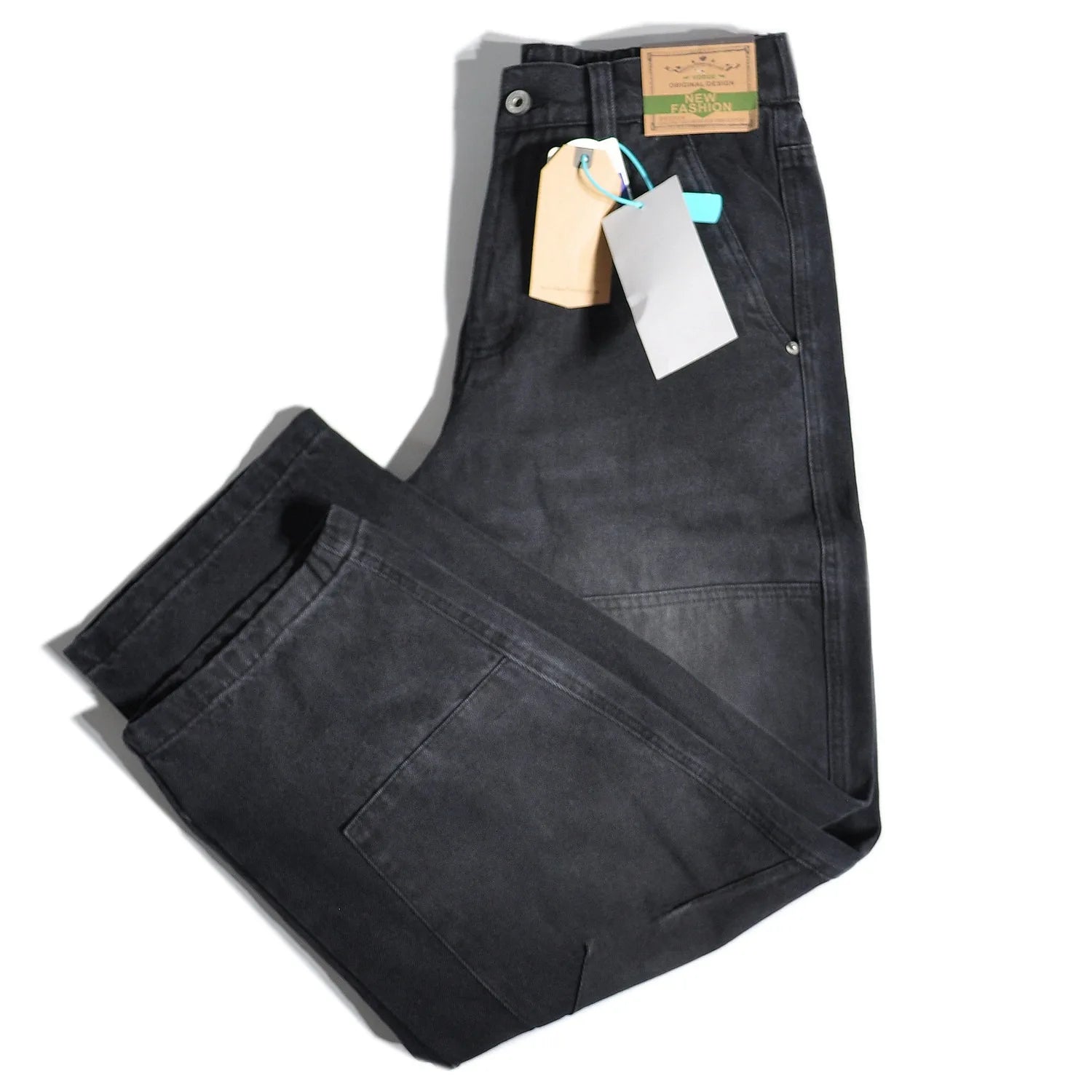 Logging Amekaji Wide Leg Workwear Jeans American Style Loose Straight Leg Casual Pants for Men