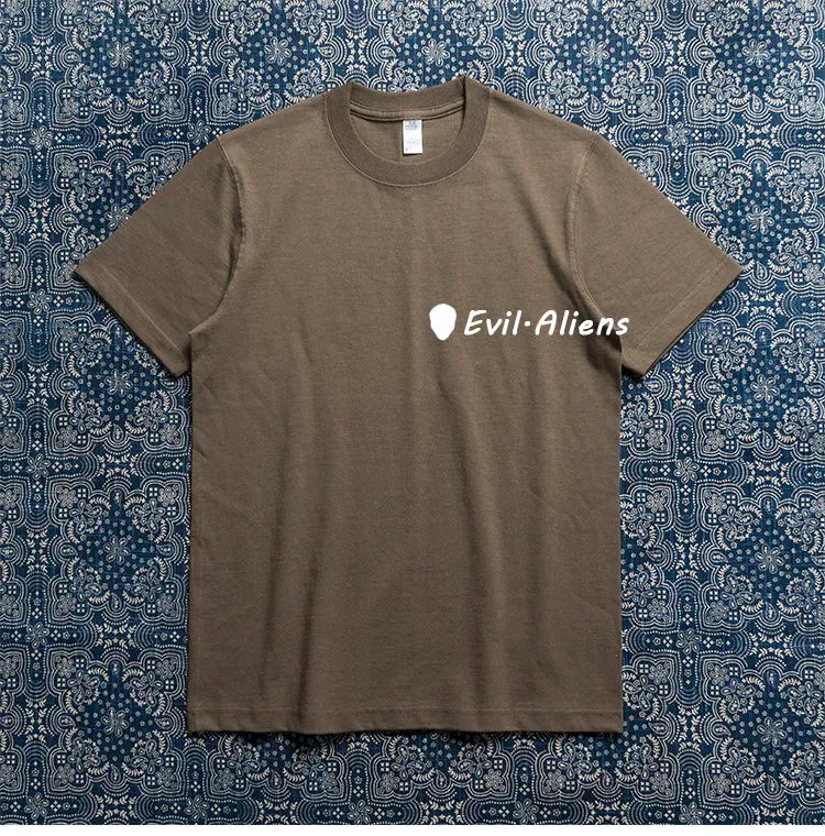 Amikaji Round Neck Men's T-shirt Seamless Pure Cotton Short Sleeved Base Tees