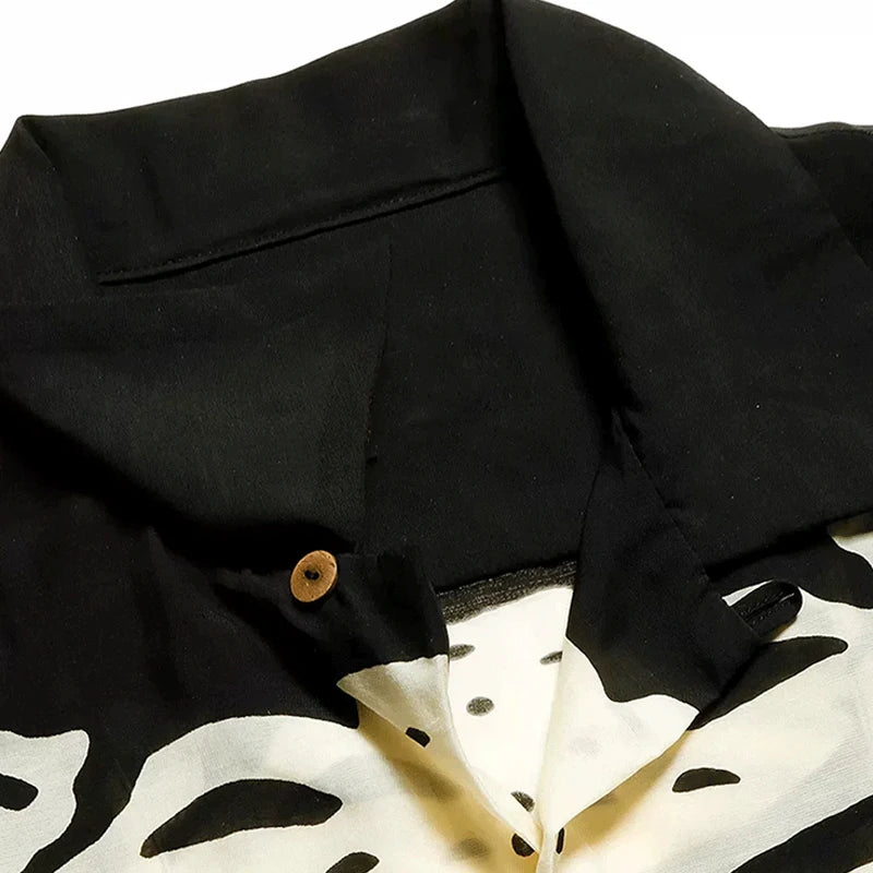 25SS Kapital Hirata Kazuhiro's Japanese Retro Bone Print Unisex Loose Short Sleeved T-shirt for Men