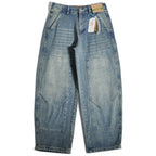 Logging Amekaji Wide Leg Workwear Jeans American Style Loose Straight Leg Casual Pants for Men