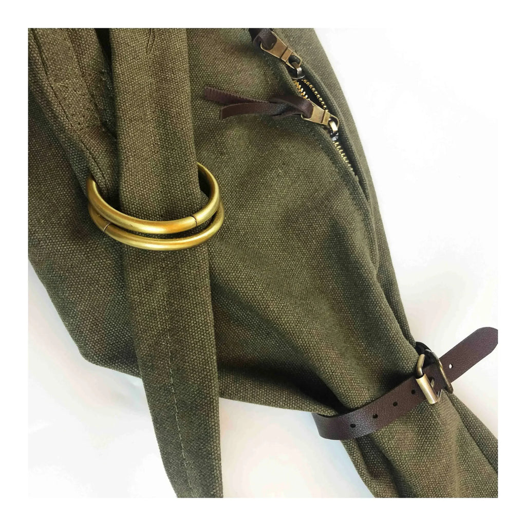 Kapital Japan Casual Style Shoulder Bag Army Green Sun Tide Canvas Single Diagonal Span Cow Leather Vagrant