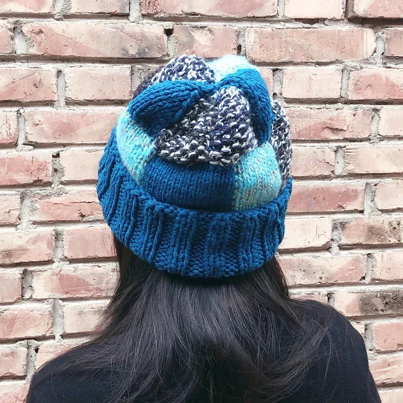 Autumn New Men's and Women's Knitting Hats Hand Woven Patchwork Pattern Personalized Fashionable Wool Caps