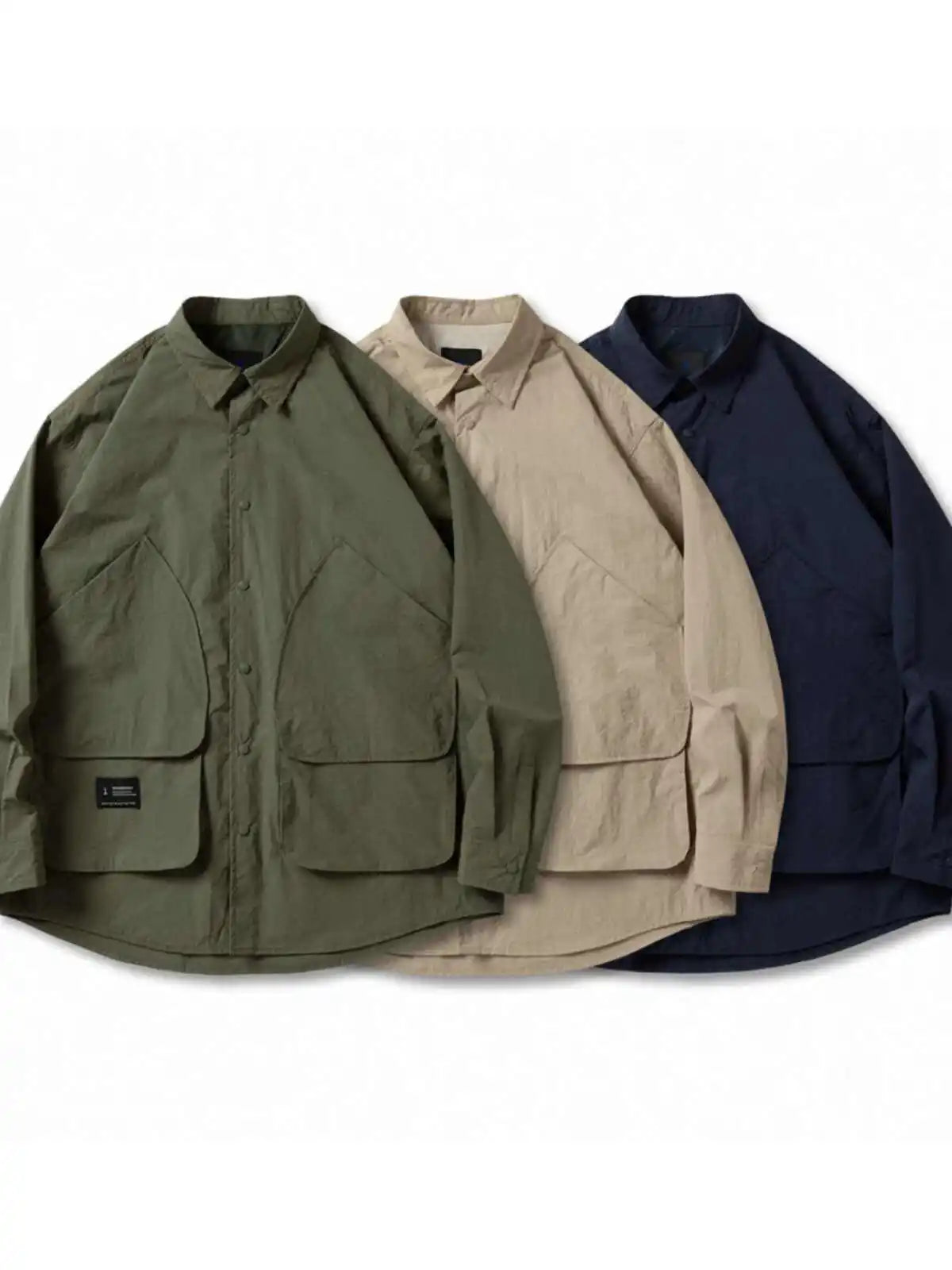 Japanese Style Multi Pocket Retro Functional Long Sleeved Shirt Men's Jacket New Arrival
