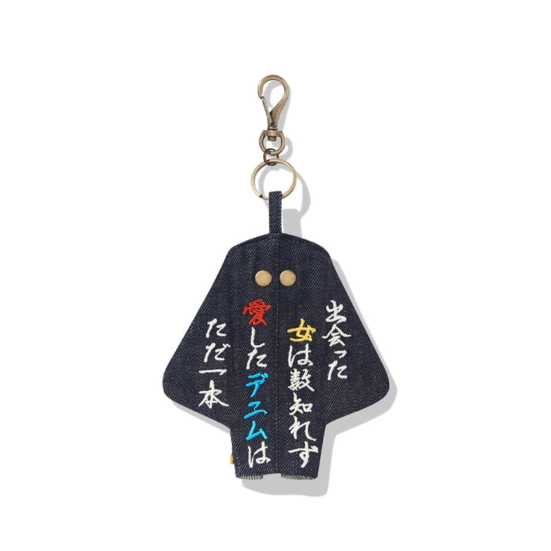 24AW KAPITAL Hirata and Hongri Leisure Cowboy Washed Embroidered Painted Letter Keychain