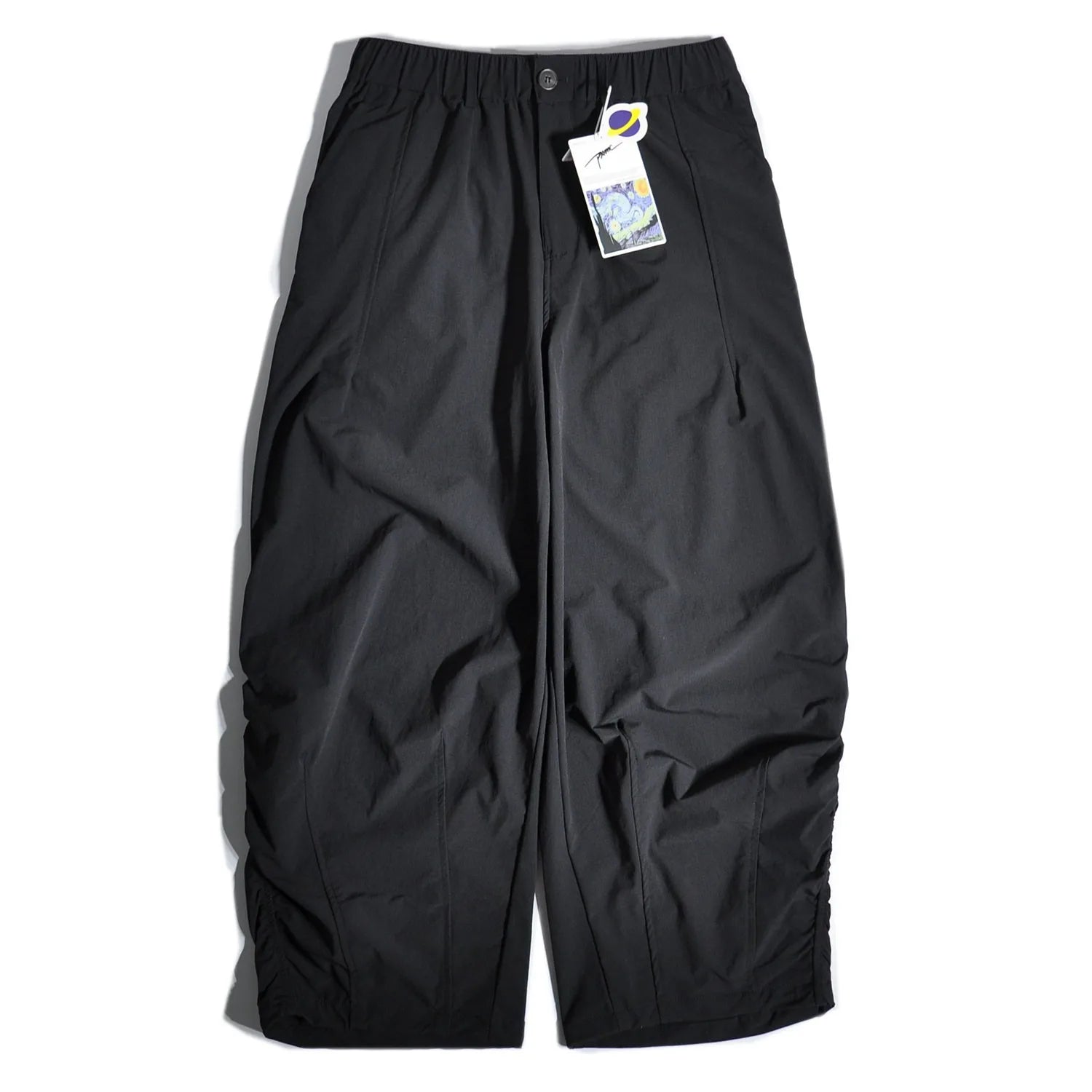 Japanese Outdoor Quick Drying Wide Leg Pants with Loose Straight Leg and Hanging Silhouette Leg Binding Pants