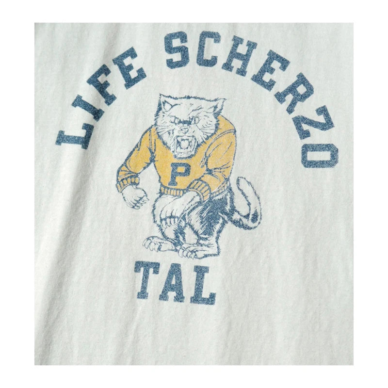 25SS KAPITAL Hirata and Hongri Tees Casual Cotton Tiger Fun Print Loose Round Neck Short Sleeved T-shirt