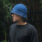 New Denim Fishbone Herringbone Washed Fisherman Hat Blue Dome Fishing Basin Bucket Hat