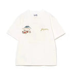25SS Japanese Retro Summer New Style Cherry Blossom Letter Embroidery Round Neck Casual Short-sleeved T-shirt for Men and Women