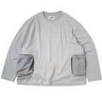Hot Selling CMF Men's and Women's Outdoor Spliced Long Sleeved T-shirt with Nylon Pocket Loose Cotton Base Pullover