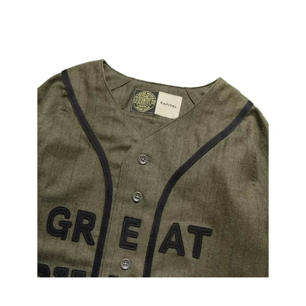 23SS KAPITAL Hirata Hiroshi Japanese Wool Blend Custom Woven Striped Letter Shirt Jacket Men New