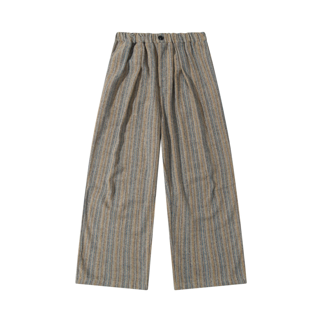 Japanese Retro Style Striped Wide Leg Pants Men's Loose Casual Autumn and Winter Straight Leg Pants