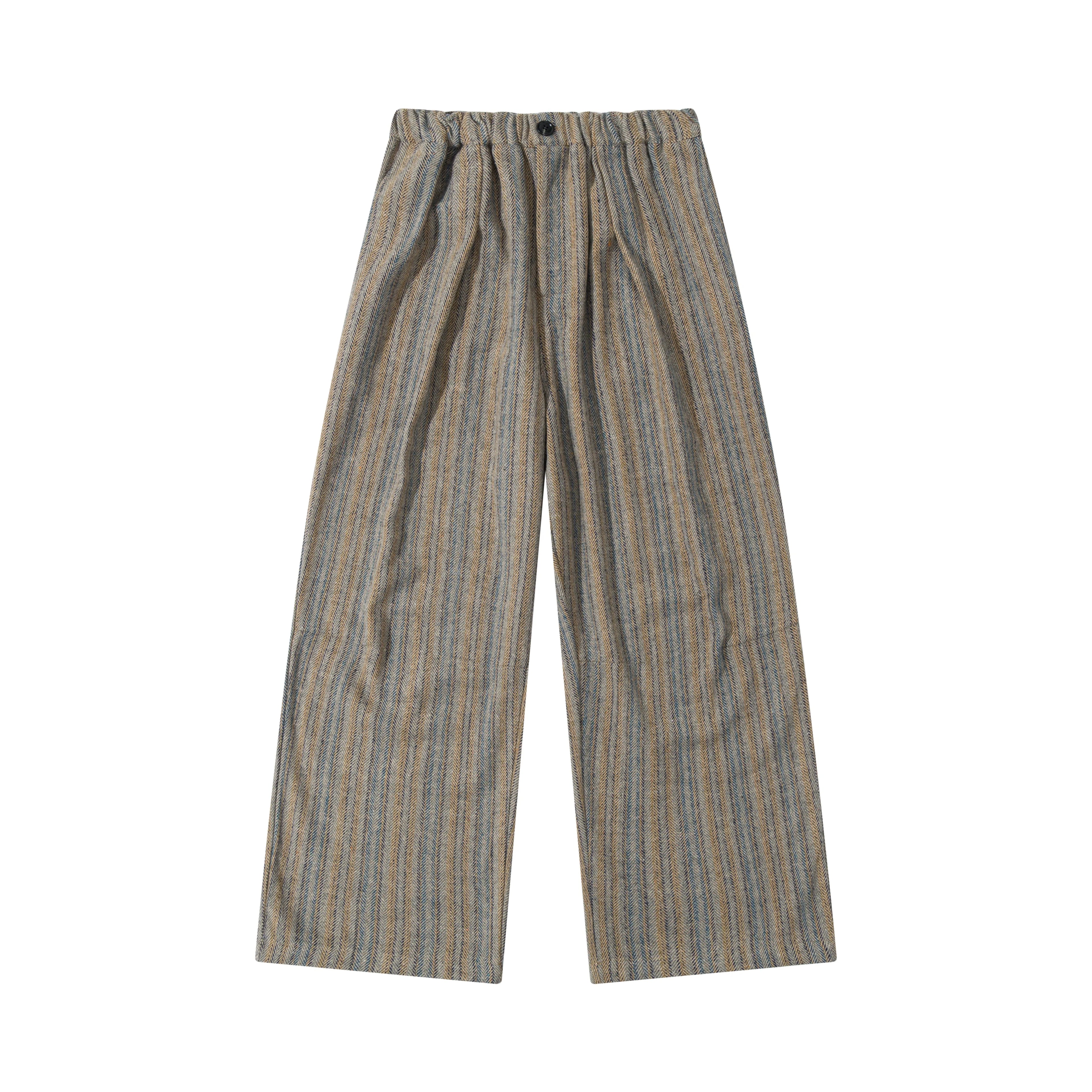 Japanese Retro Style Striped Wide Leg Pants Men's Loose Casual Autumn and Winter Straight Leg Pants