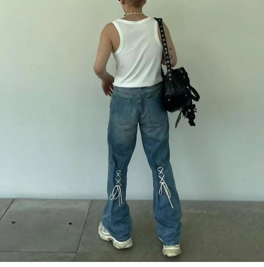 New 25ss Kapital Hirata japan Style Wash Heavy Industry Rivet Cowboy Gemstone Pants Men Fashion Wide Leg Jeans Hot Seller