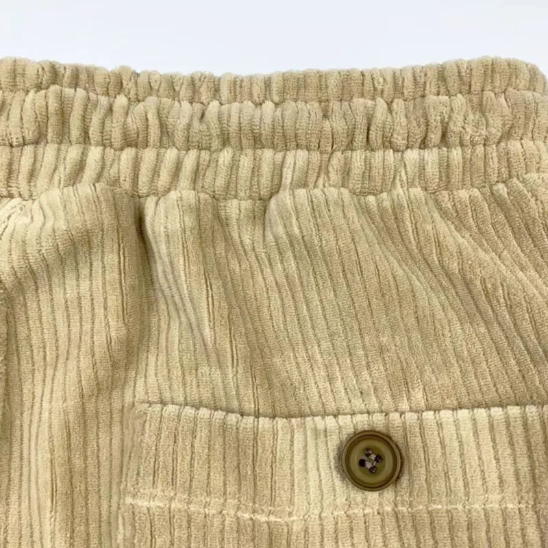 New Japanese Vintage Men's and Women's Loose Fashion Corduroy Casual Trousers Heavy Industry Embroidery Pants