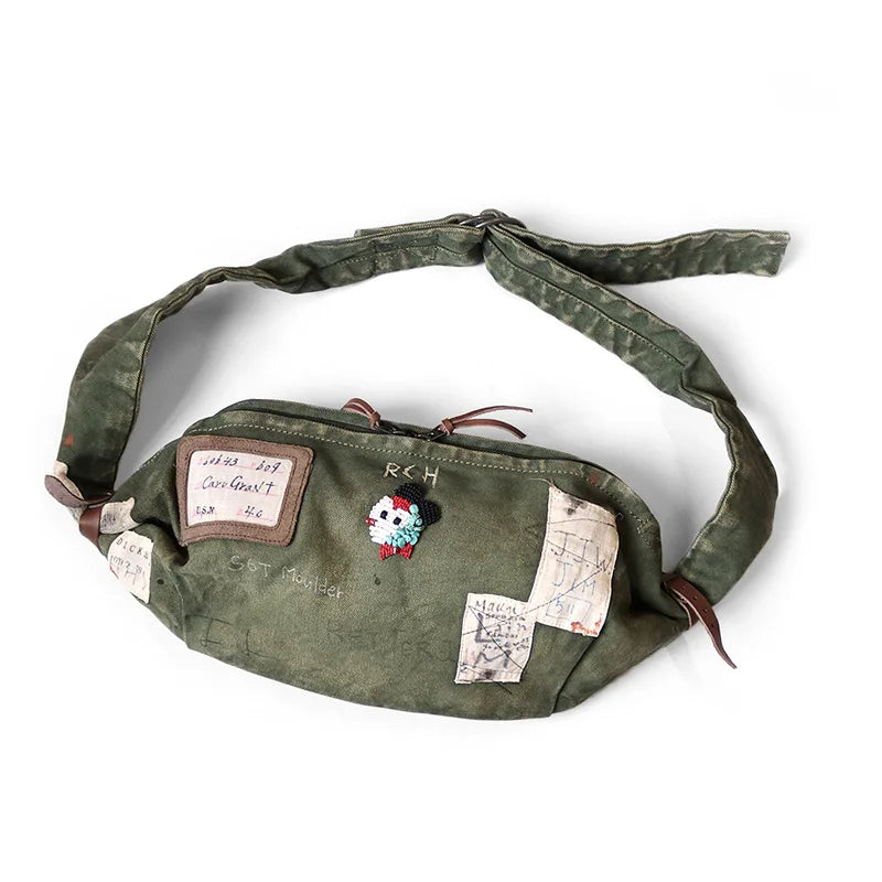 New Arrival Kapital Retro Japanese Trendy Casual Vintage Mickey Canvas Shoulder Small Stray Bag Ins