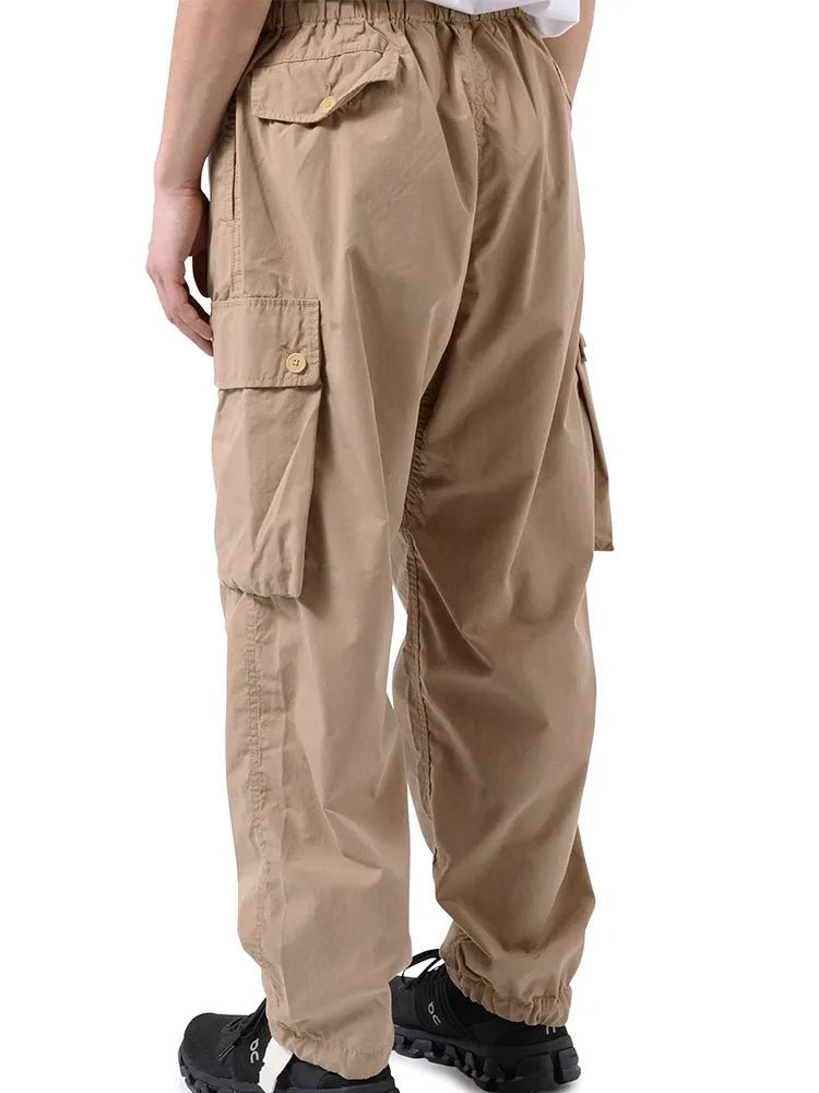 NAnami Japanese Retro Men's and Women's Multi Pocket Large Pocket Drawstring Ankle Tied Loose Casual Straight Leg Pants