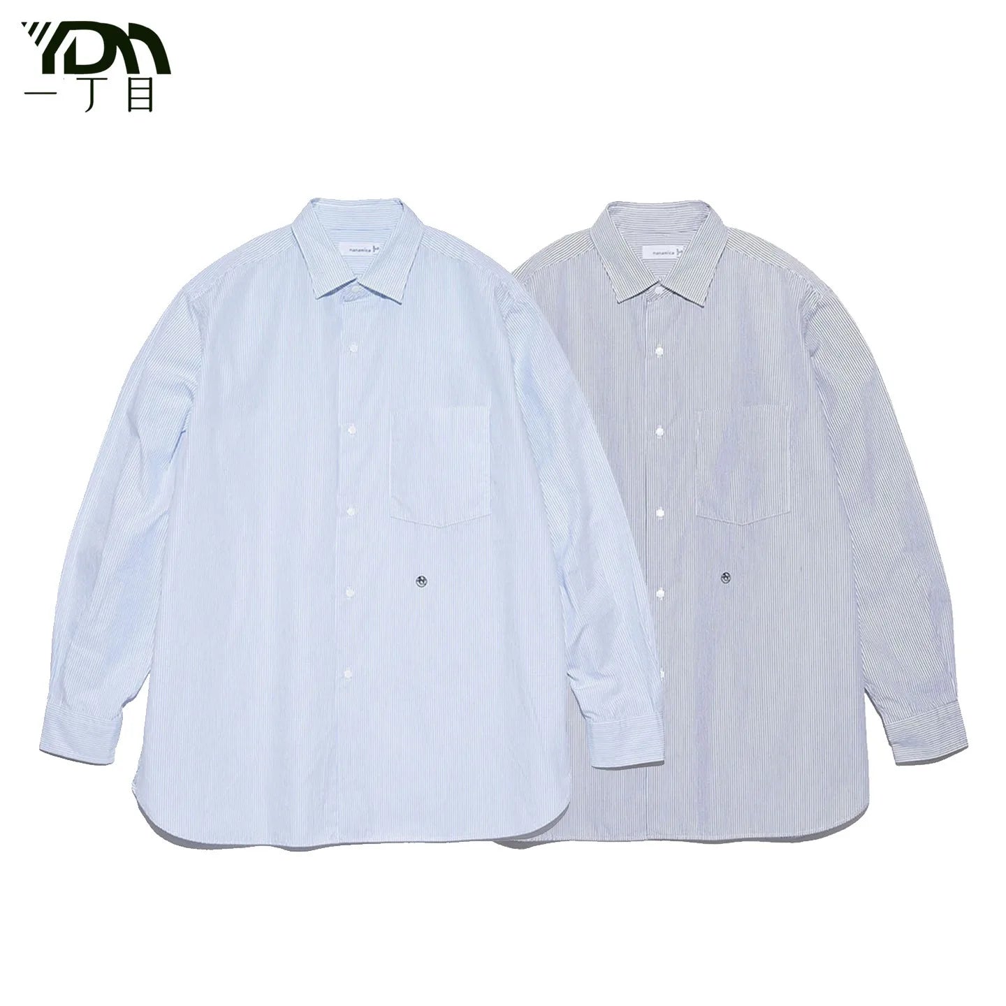 Nanamica Japanese-style Versatile Slim Stripe Long-sleeved Shirt  Couple's Loose-fitting Casual  Shirt for Men