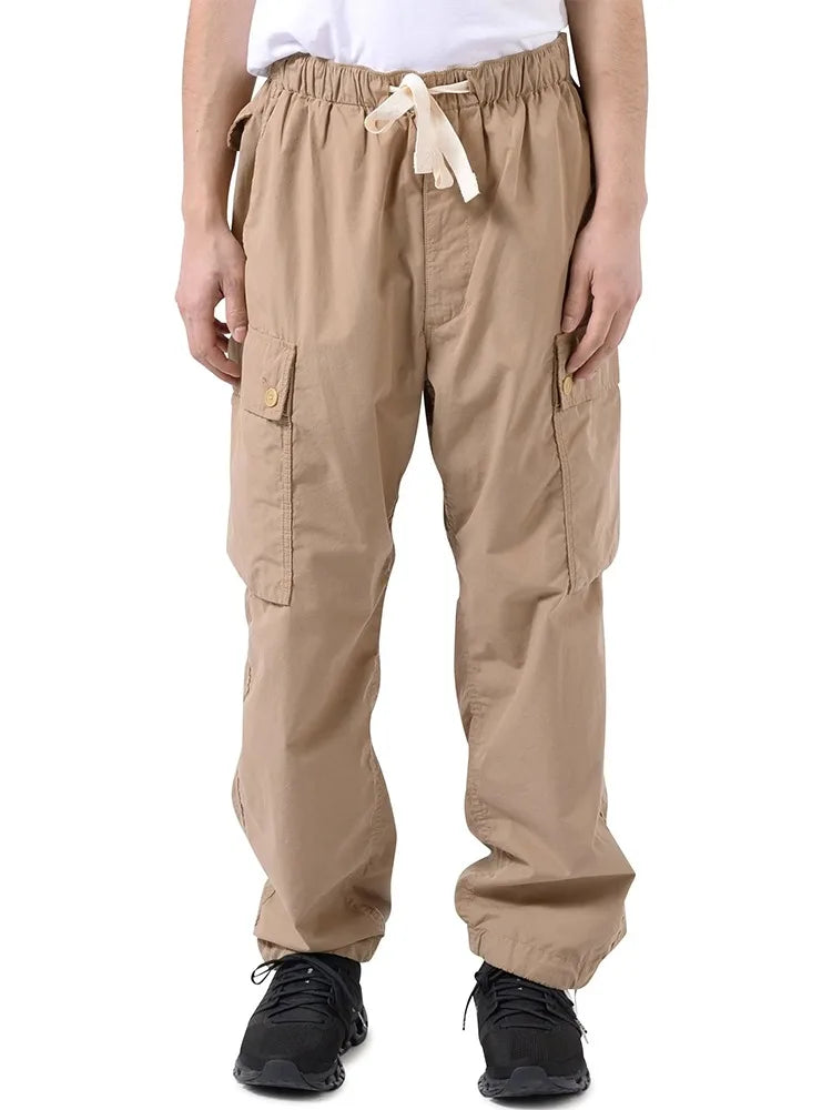 NAnami Japanese Retro Men's and Women's Multi Pocket Large Pocket Drawstring Ankle Tied Loose Casual Straight Leg Pants