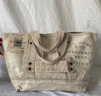 25ss KAPITAL Hirata Retro Heavy Duty Water Washed Used Men's and Women's Single Shoulder Cross Carrying Postman Tote Bag