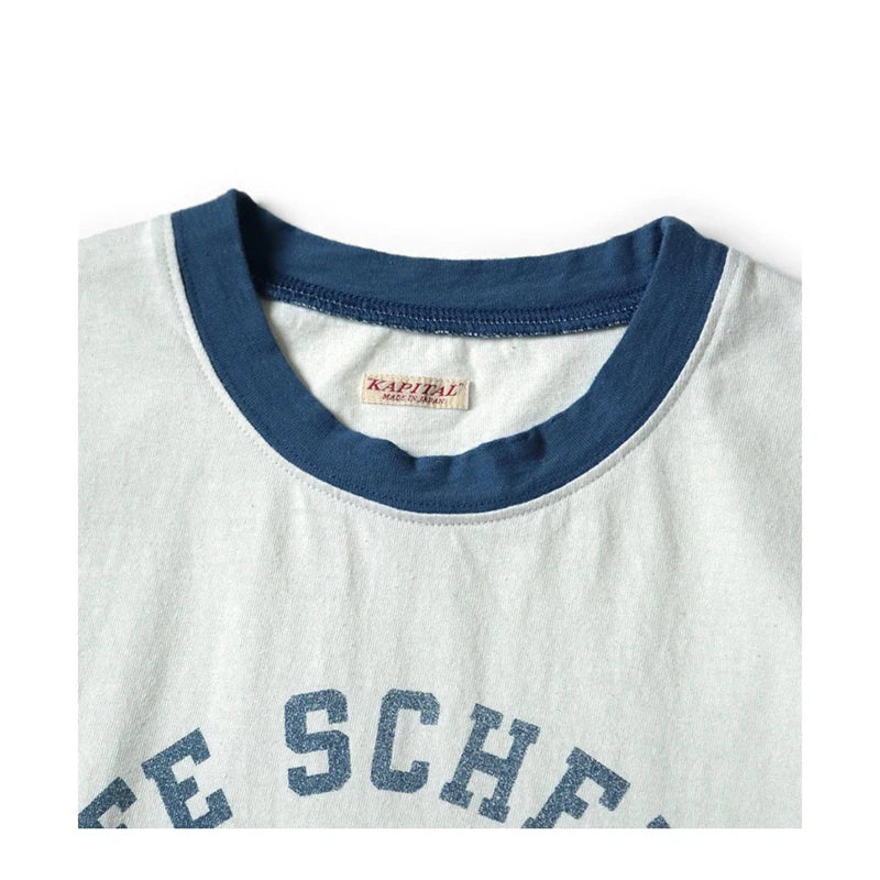 25SS KAPITAL Hirata and Hongri Tees Casual Cotton Tiger Fun Print Loose Round Neck Short Sleeved T-shirt