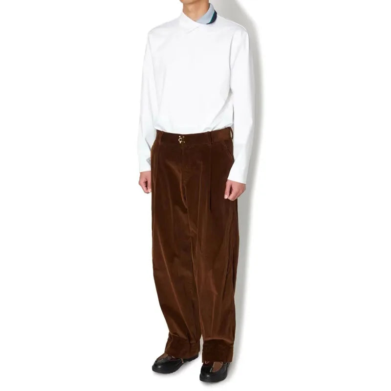 22AW KOLOR Abe Brown Color Casual Trendy Men and Women's Same Cotton Corduroy Pants New Arrival
