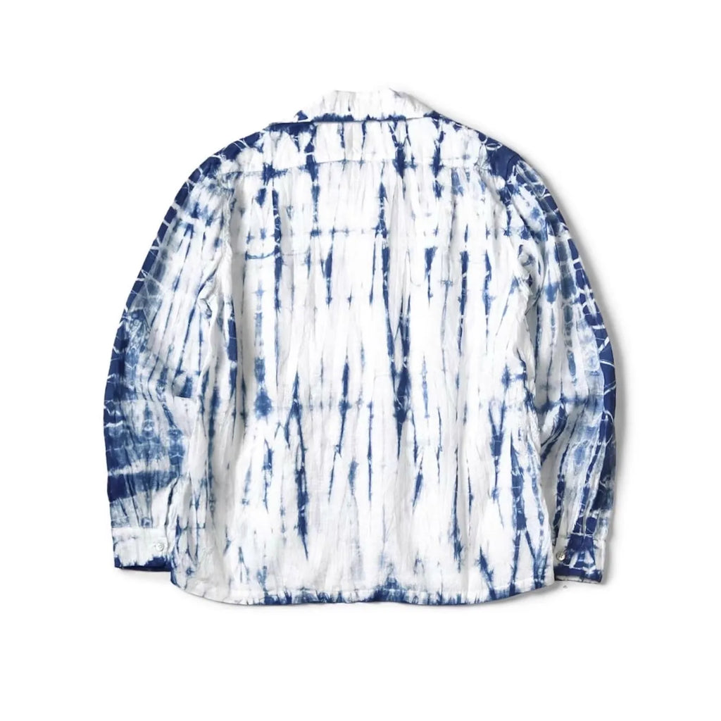 25AW KAPITAL Hirata and Hongri Casual Cotton Linen Tie Dye Pleated Loose Collared Long Sleeved Shirt for Men New Arrival