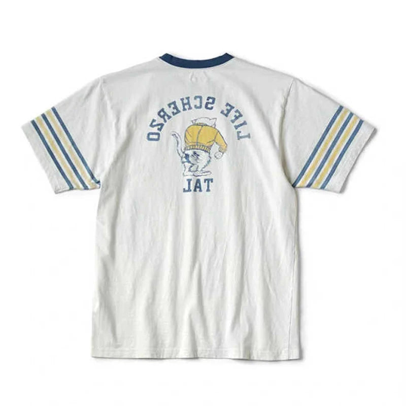 25SS KAPITAL Hirata and Hongri Tees Casual Cotton Tiger Fun Print Loose Round Neck Short Sleeved T-shirt