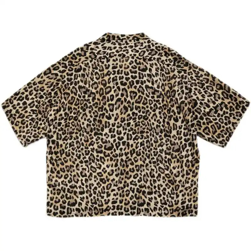 21SS KAPITAL Kazuhiro Hirata Unisex Leopard Print Japanese Hawaiian Casual Short Sleeved Shirt for Women and Men