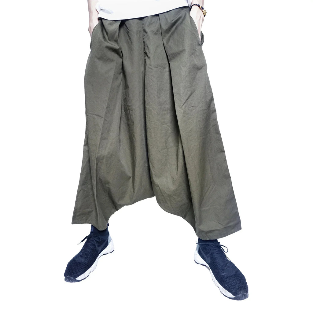 19SS Kapital Pleated Elastic Waist Cotton Low-fashion Men's and Women's Loose Casual Wide Leg Pants New Arrival