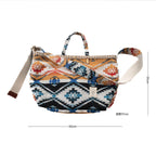Japanese Retro Horner Ethnic Style Coarse Canvas Bag Crossbody Single Shoulder Handbag