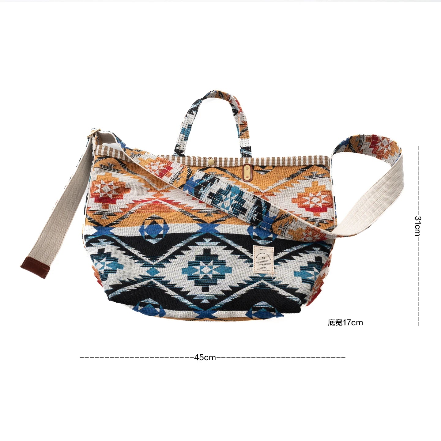 Japanese Retro Horner Ethnic Style Coarse Canvas Bag Crossbody Single Shoulder Handbag