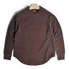 American Retro Double-sided Velvet Loose Curved Hem Warm Base T-Shirts Casual Shoulder Long Sleeved Tees Sweatshirt for Men