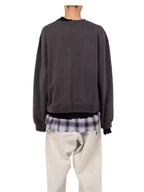 25AW MMY Japanese Washing Water Pullover Old Retro Perforated Layered Round Neck Sweatshirts